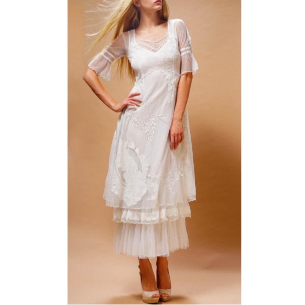 Worn once!! Nataya White Romance Dress Gown xl